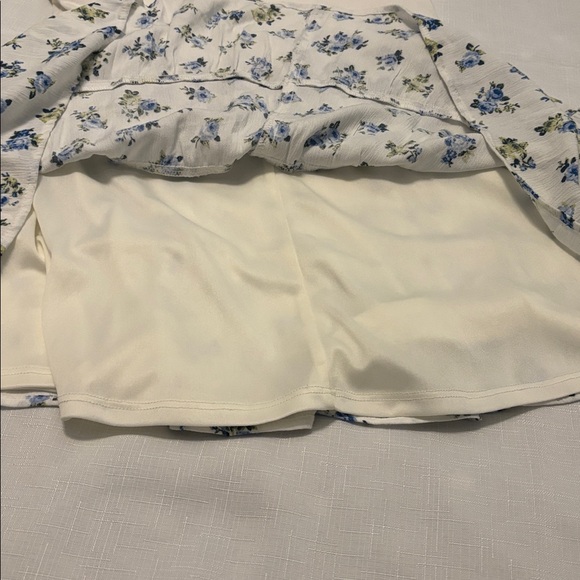 Thirty/Thirty LA White & Blue strapless mini summer dress SZ XL floral vacay NWT - Picture 13 of 14